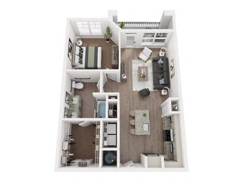 a 1 bedroom floor plan  villas at spring creek apartments