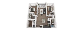 a 1 bedroom floor plan with a bathroom and a living room
