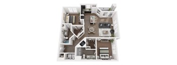 a 1 bedroom floor plan with a bathroom and a living room