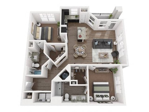 a 1 bedroom floor plan with a bathroom and a living room