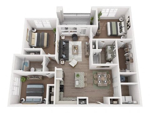 a 1 bedroom floorplan with a bathroom and a living room