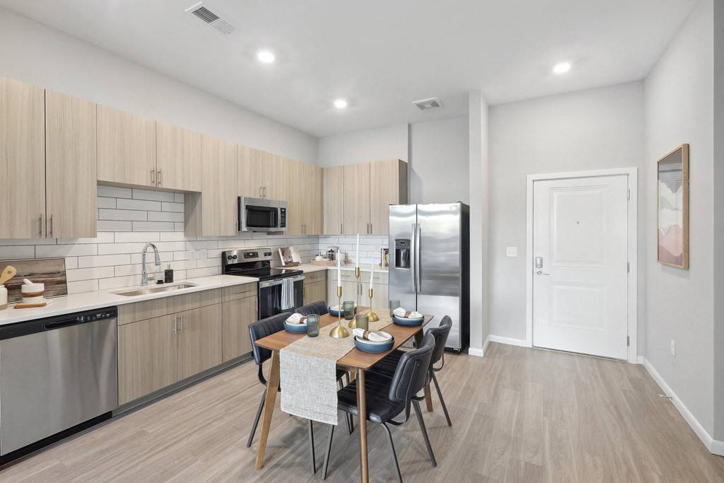 open kitchen entry with space for dining table