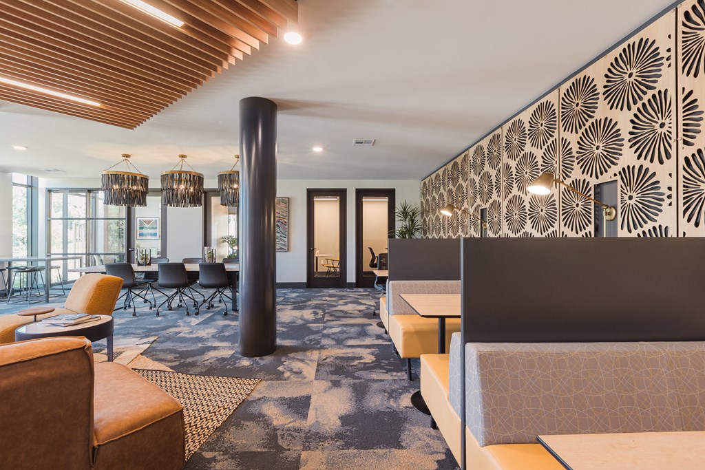 a view of the lobby at the bradley braddock road station apartments