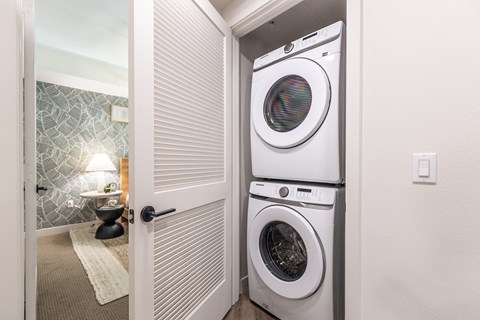 a washer and dryer in a laundry room
