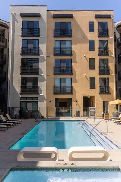 our apartments showcase an unique swimming pool