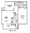 La Serena Rowland Heights, CA 2x1 Floor Plan 965 SF