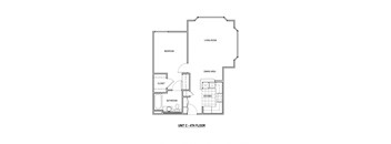 The Piedmont North Hollywood, CA 1 Bedroom Floor Plan
