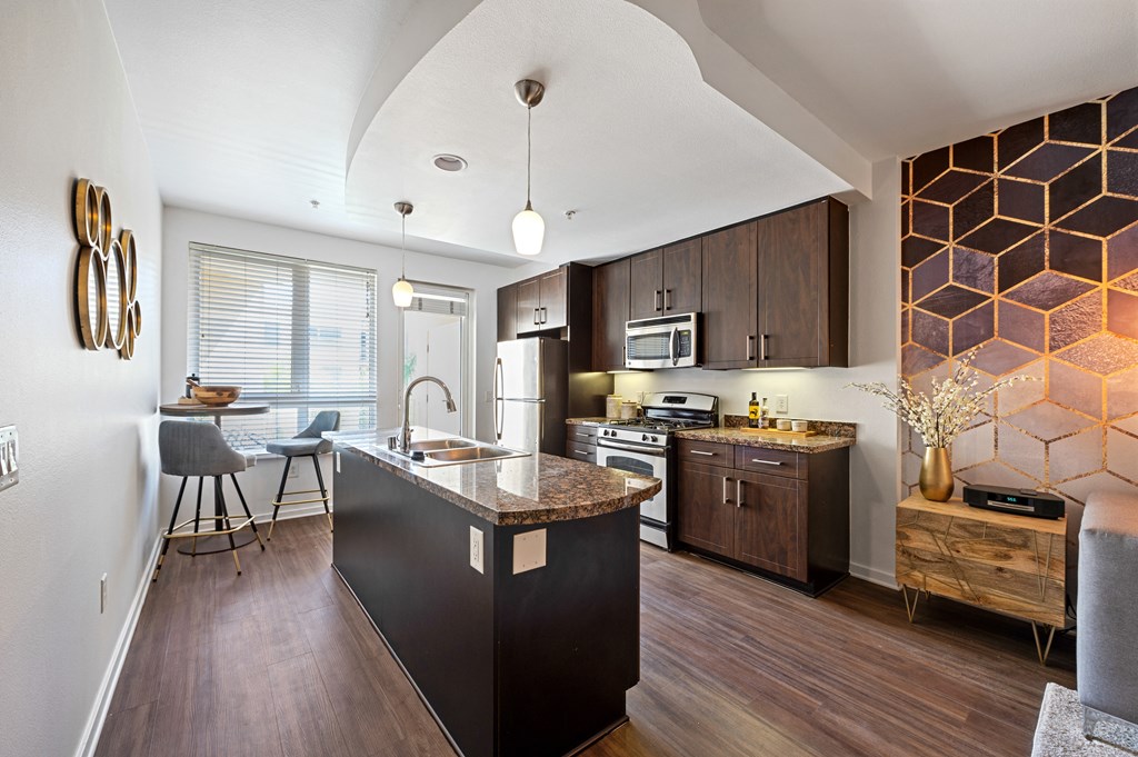 7950 West Sunset Los Angeles, CA One Bedroom Model Kitchen