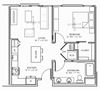Aliso Los Angeles, CA A03 Floor Plan 693 SF