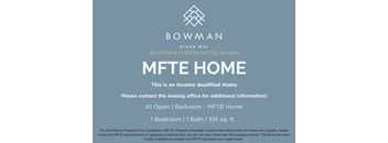 An advertisement for a MFTE home rental by Bowman.