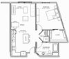 Aliso Los Angeles, CA A10 Floor Plan 833 SF