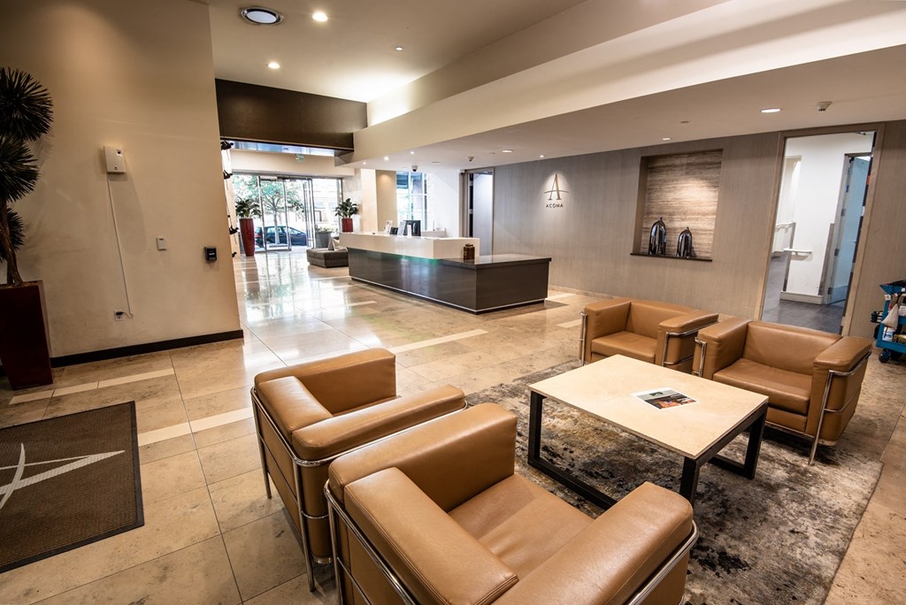 a view of the lobby from the second floor