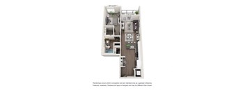 a stylized floor plan of a 2100 sq ft apartment