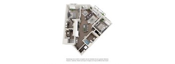 a conceptual drawing of a floor plan with a bedroom and living room
