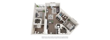 a 1 bedroom floorplan is shown with a bathroom and a living room