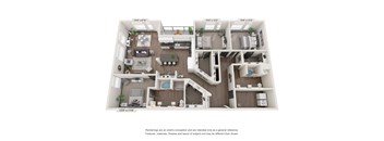 a 3d floor plan of a house