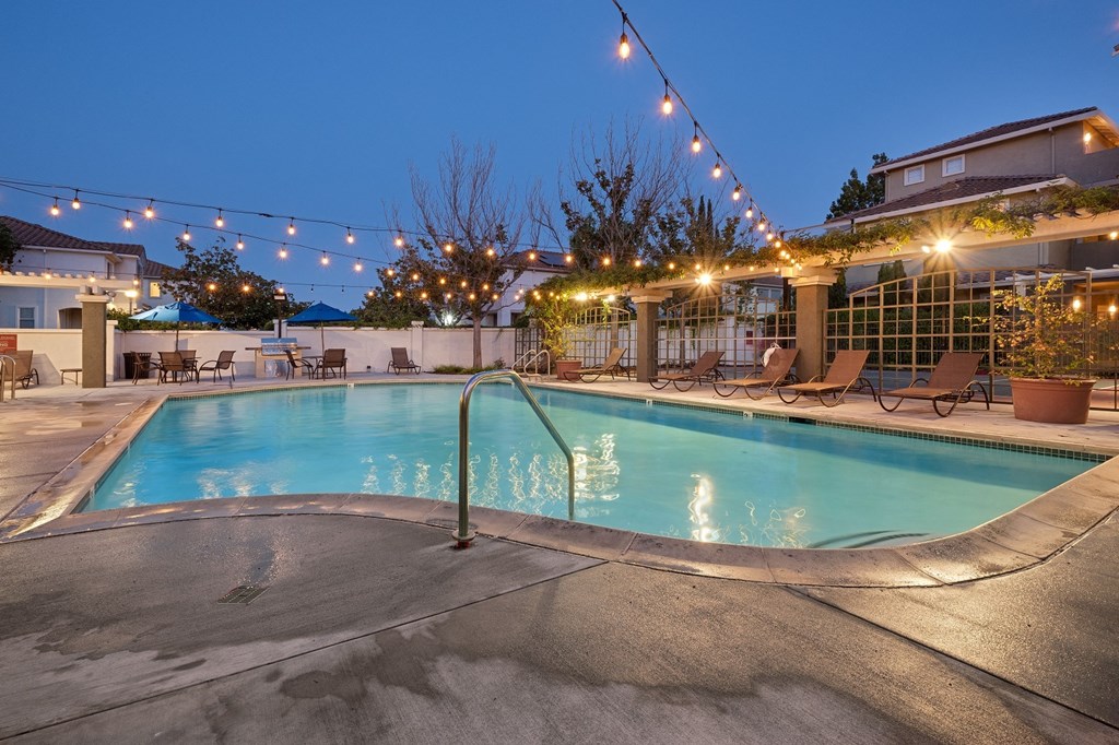 Aviare Cupertino CA Pool night