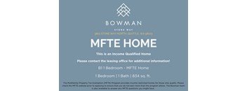An advertisement for a MFTE home rental in Seattle.