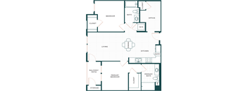 Palmia 55+ Apartments Fremont CA 2 Bedroom B1 + Den 1121 Sq Ft