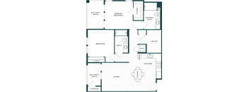 Palmia 55+ Apartments Fremont CA 2 Bedroom B2 + Den 1118 Sq Ft