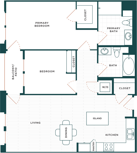 Palmia 55+ Apartments Fremont CA 2 Bedroom B3 1127 Sq Ft