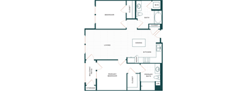 Palmia 55+ Apartments Fremont CA 2 Bedroom B5 1024 Sq Ft