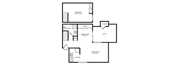 A black and white image of a floor plan for a home.