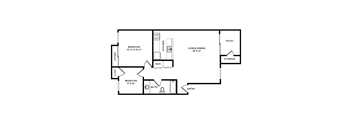A black and white image of a floor plan for a home.