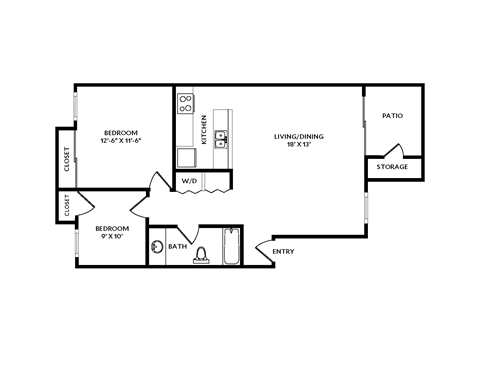 A black and white image of a floor plan for a home.