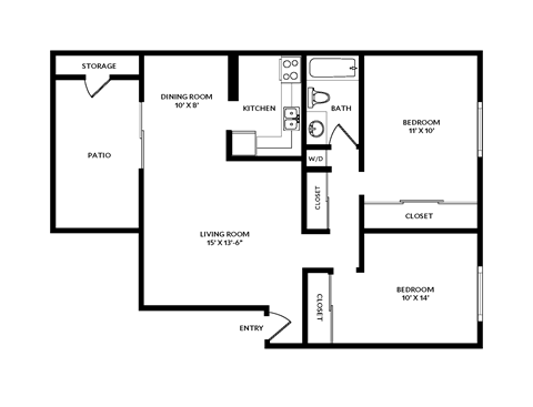 A black and white image of a house floor plan.