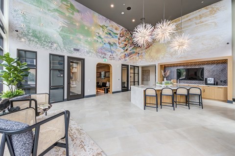 the lobbies at the m on hennepin apartments in minneapolis, mn