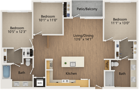 The Avalyn Chula Vista, CA C1 3x2 1224 SF