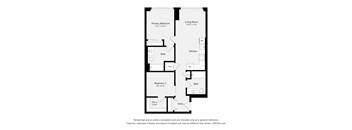 A black and white drawing of a floor plan for a two bedroom apartment.