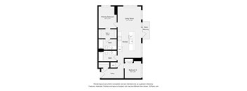 A black and white drawing of a house layout.