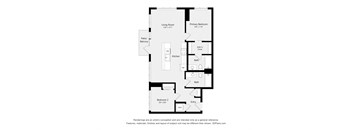 A black and white drawing of a house layout.