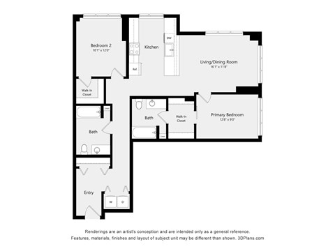 A black and white image of a floor plan for a home.
