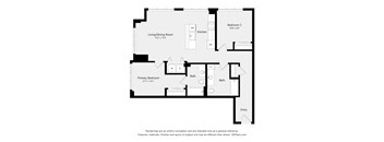 A black and white image of a floor plan for a home.