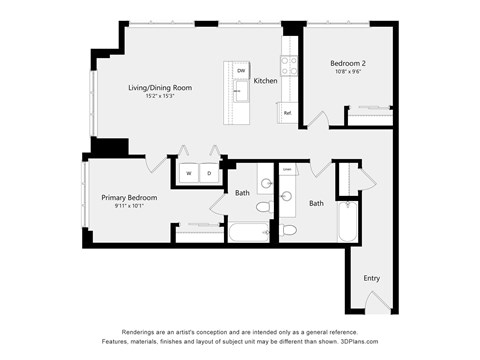 A black and white image of a floor plan for a home.
