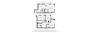 A floor plan of a two level residential building.
