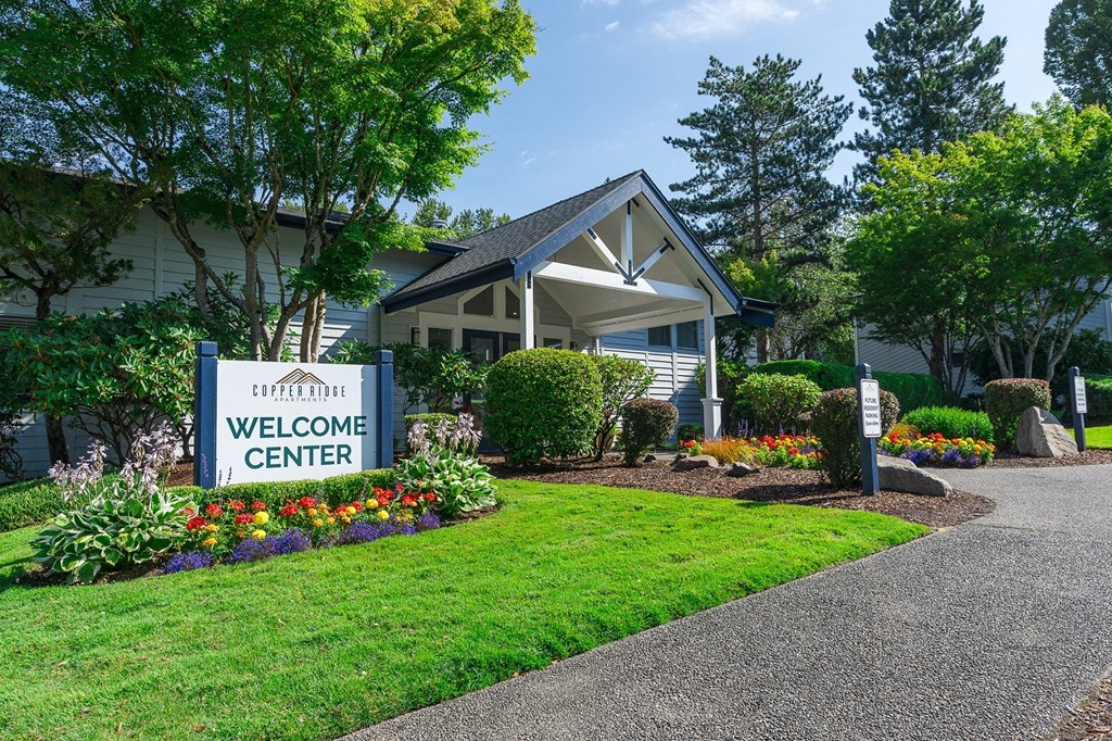 Welcome Sign at Copper Ridge Apartments, Renton Washington