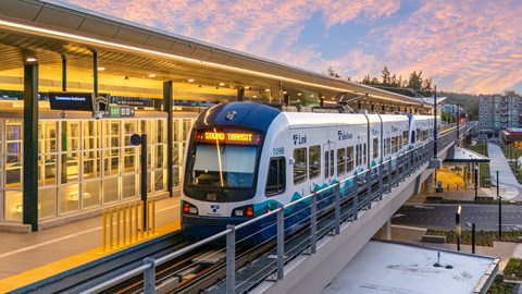 A train is pulling into station number 1.