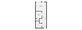 a floor plan of a 1 bedroom floor plan