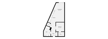 this floor plan is an approximation of a 1 bedroom floor plan