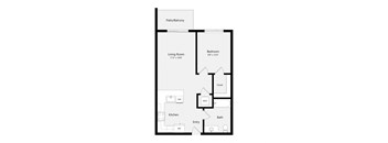 a floor plan of a 1 bedroom floor plan