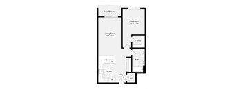 a floor plan of a 1 bedroom floor plan