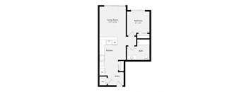 a floor plan of a 1 bedroom floor plan