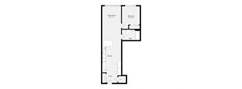 a floor plan of a 1 bedroom floor plan