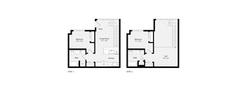 a floor plan of a house with two floor plans of different floors