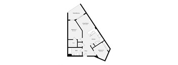 this floor plan is an approximation of the 1 bedroom floor plan for a 1125