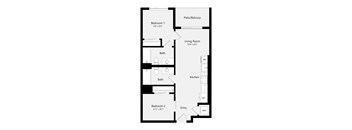 a floor plan of a 1 bedroom floor plan